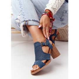 EVE Sandale ajurate pe un bar albastru Hey Lover multicolor verde 2