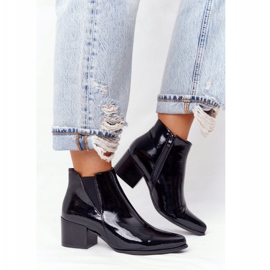 Cizme lăcuite pe toc înalt Sergio Leone BT153 Negru 2