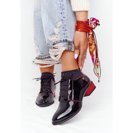 Cizme din piele Maciejka 04744-16 Cizmă negru-roșu 2