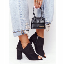 Cizme din piele de căprioară de primăvară pe un post Vinceza 21-17095 Negru 2