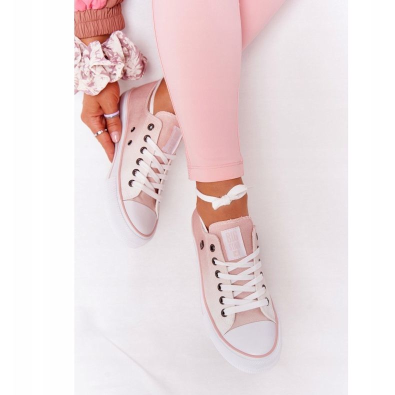 Adidași pentru femei Big Star HH274127 Ombre Pink alb roz 2