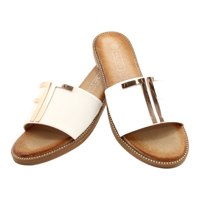 Filippo Papuci albi și aurii pentru femei la modă 3