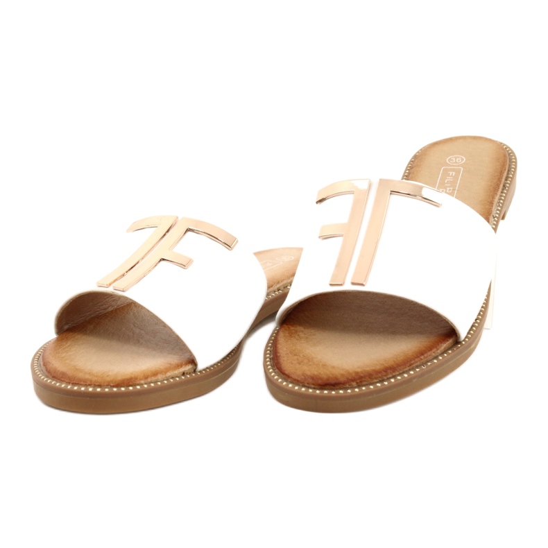 Filippo Papuci albi și aurii pentru femei la modă 1