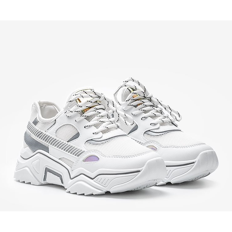 Adidași albi pe o talpă groasă Leanna 1