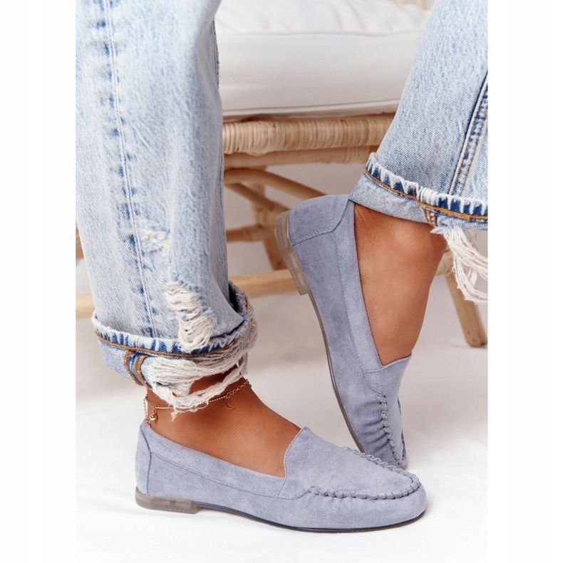 Mocasini din piele de căprioară Sergio Leone MK722 Albastru 1