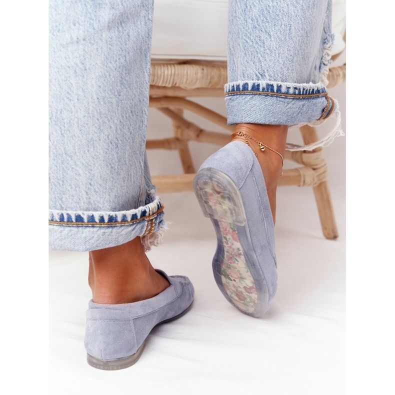 Mocasini din piele de căprioară Sergio Leone MK722 Albastru 2