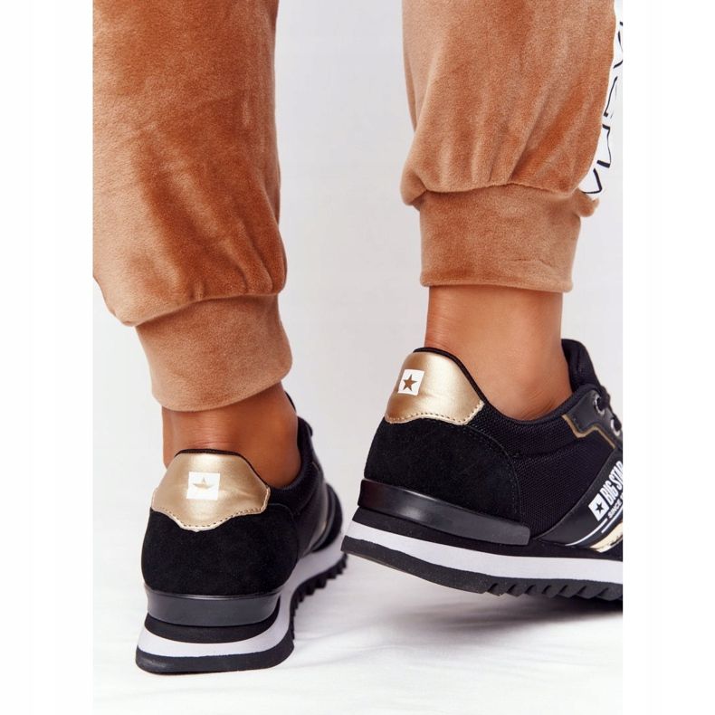 Încălțăminte sport de damă Memory Foam Big Star HH274272 Negru de aur 1