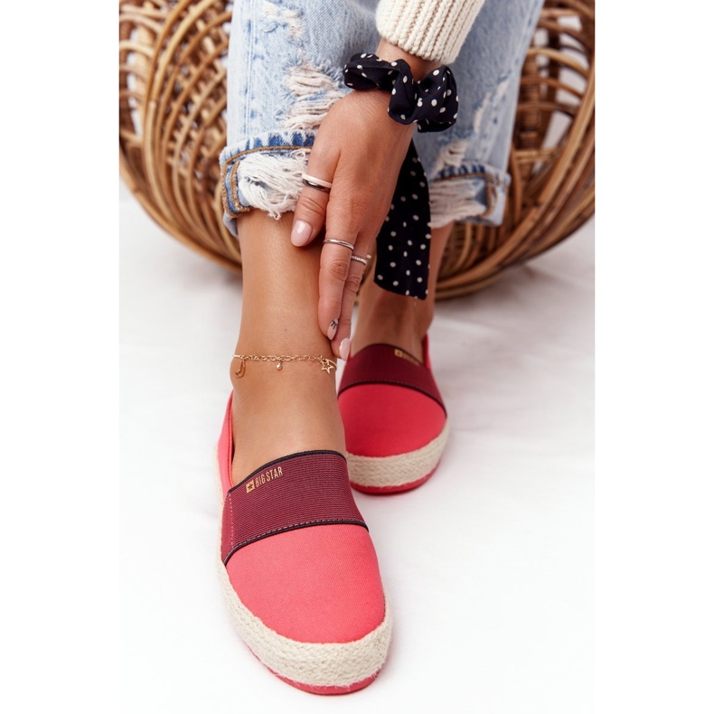 Espadrile roșii pe talpă împletită Big Star HH274478 roșu 1