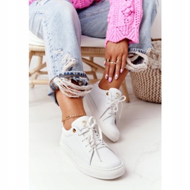 Adidași din piele pentru femei alb Nicole 2640 2