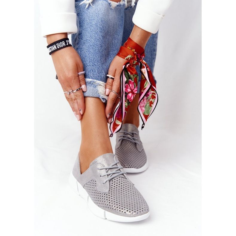 EVE Încălțăminte sport din piele pentru femei Grey Day Trip argint 2