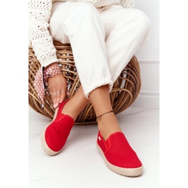 Espadrile roșii pe talpă împletită Big Star DD274018 roșu 1