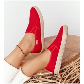 Espadrile roșii pe talpă împletită Big Star DD274018 roșu 2
