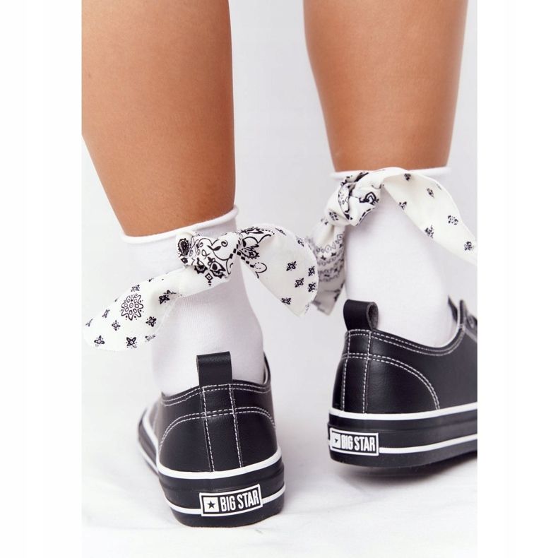 Adidași din piele pentru femei Big Star HH274145 Negru 2