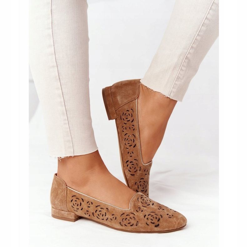 Mocasini ajurati Sergio Leone BL627 Roșu maro 2