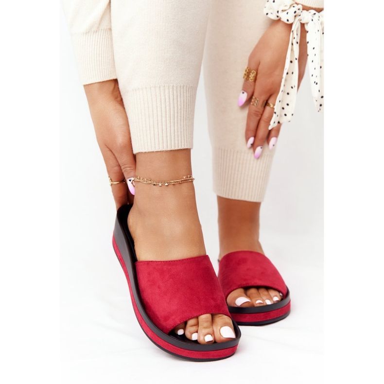 Papuci Pe Pană Vinceza 21-17113 Roșu negru 2
