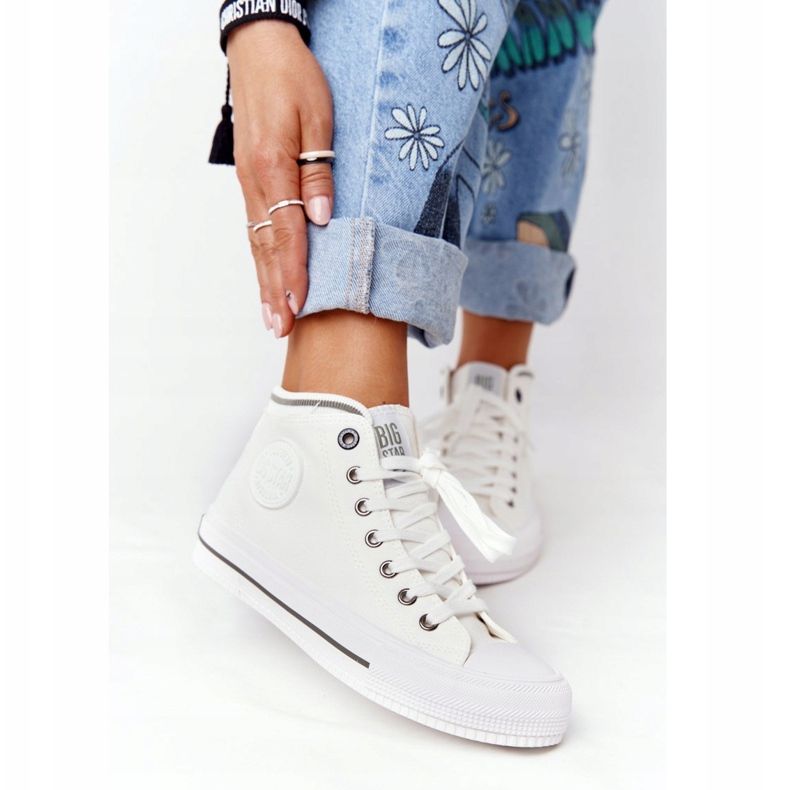 Adidași înalte pentru femei Big Star HH274149 Alb 2