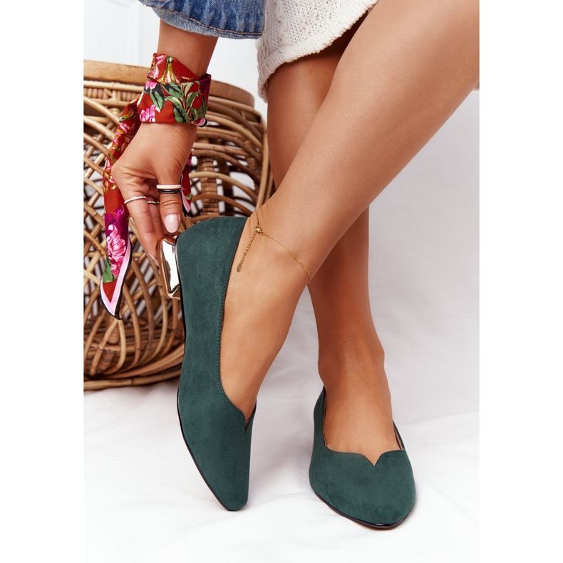 Mocasini verzi pe tocuri de aur Vinceza 21-10601 verde 1