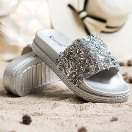 Seastar Papuci de cristal de moda gri 1