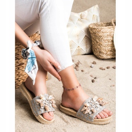 Seastar Papuci Pe Platforma Cu Cochilii bej gri 1 Seastar Papuci Pe Platforma Cu Cochilii bej gri 1