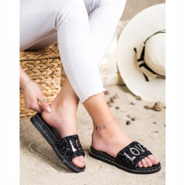 SHELOVET Love papuci cu platformă negru 1