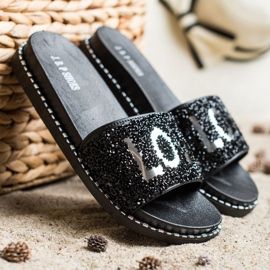 SHELOVET Love papuci cu platformă negru 2