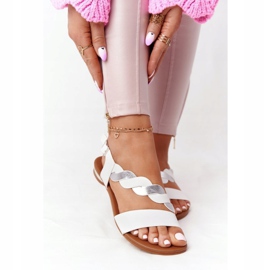 Sandale din piele Vinceza 21-17117 Alb și Argintiu 2