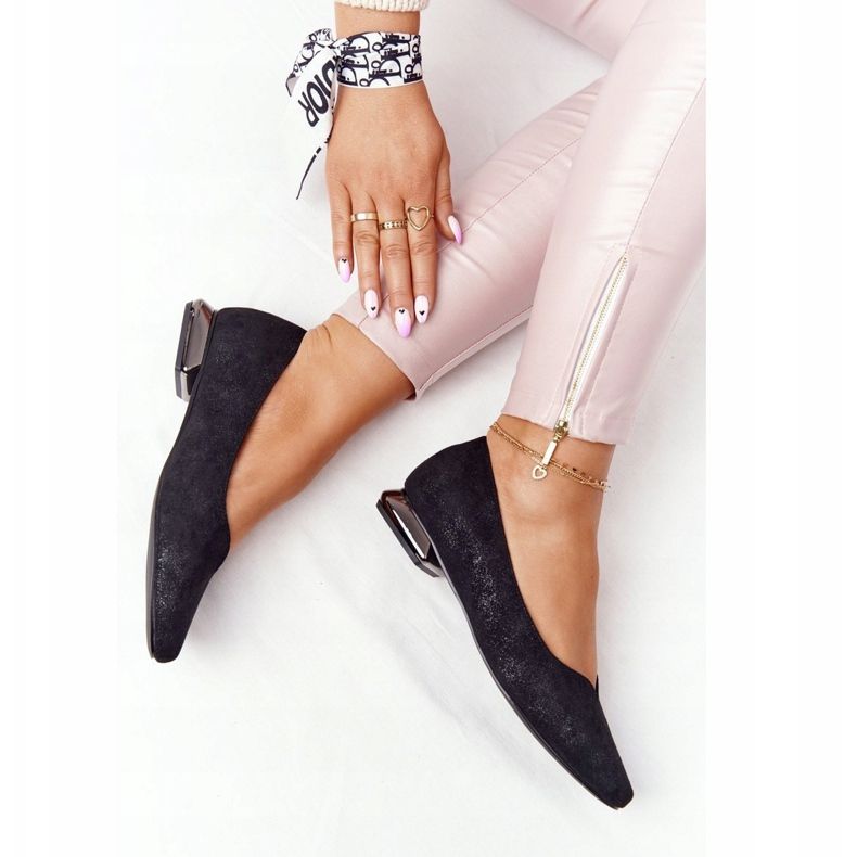 Balerini pe toc argintiu Vinceza 21-10601 Negru multicolor 1 Balerini pe toc argintiu Vinceza 21-10601 Negru multicolor 1