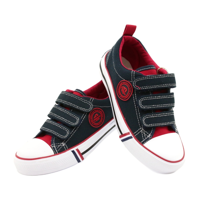 Pantofi pentru copii cu velcro American Club LH61 Bleumarin albastru 3