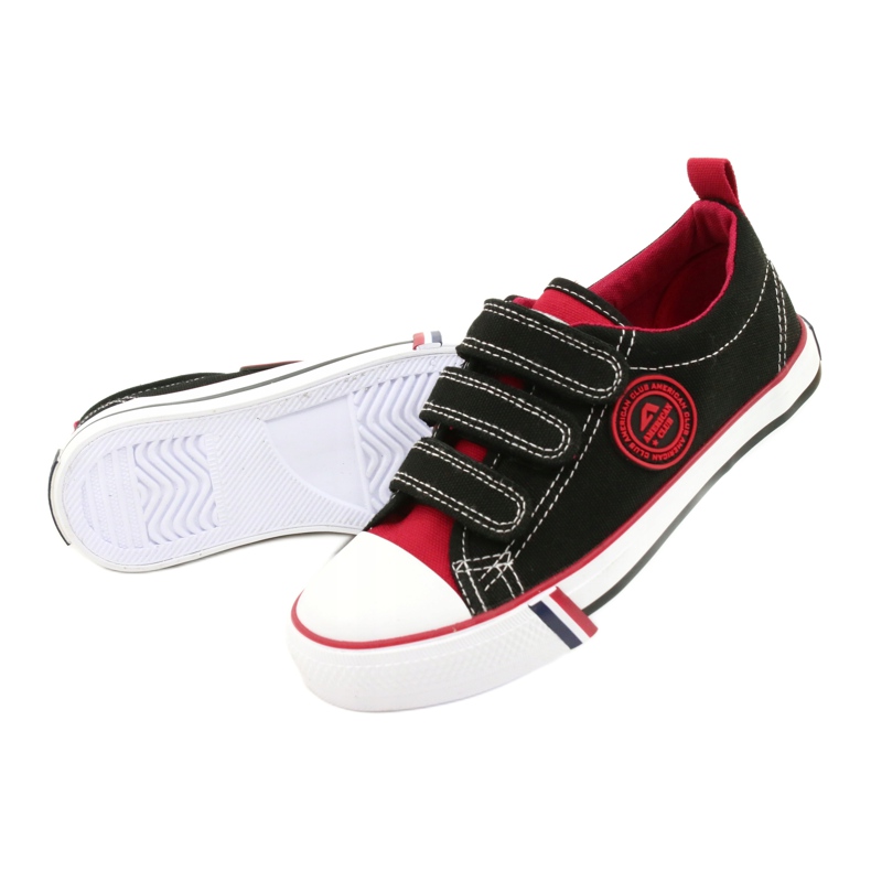 Adidași pentru copii americani cu velcro American Club LH61 Negru-Roșu roşu 2