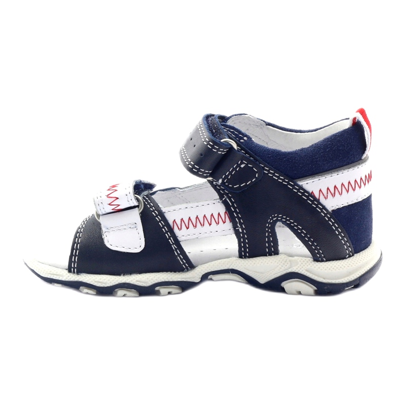 Sandale din piele pentru Velcro 81824 Navy/Red Bartek albastru 2