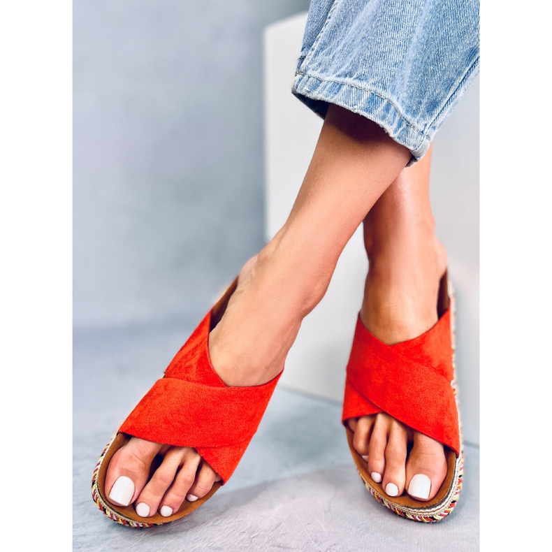 Papuci de plută portocaliu LS016 Portocaliu portocale 1