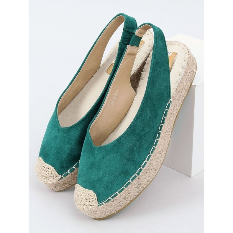Espadrile verzi cu toc deschis M-518 Verde 1
