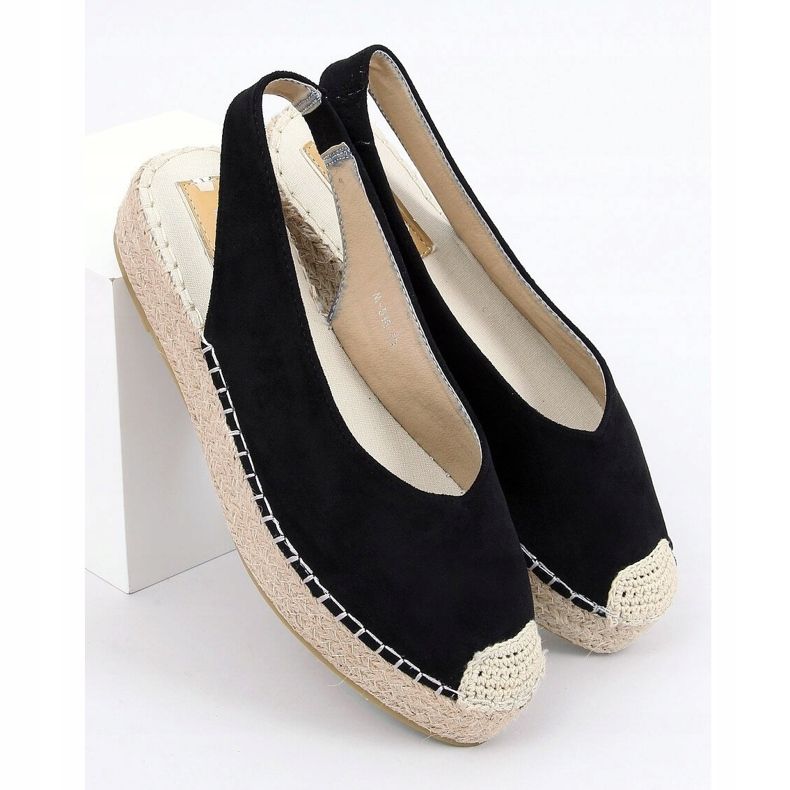 Espadrile negre M-518 negre cu toc deschis negru 1 Espadrile negre M-518 negre cu toc deschis negru 1