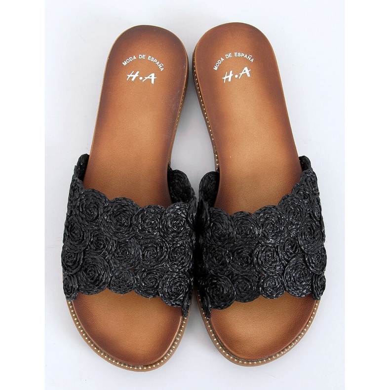 Papuci negri negri pentru femei H006 Negru 1 Papuci negri negri pentru femei H006 Negru 1