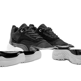 Adidași negri cu talpă groasă Kail negru 1