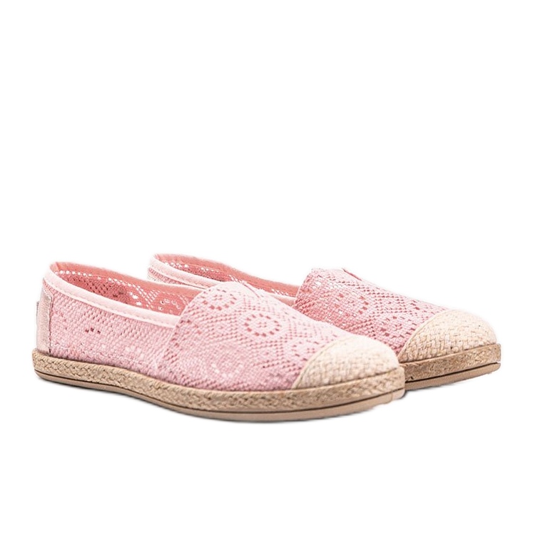 Espadrile din țesătură roz Mandy 1 Espadrile din țesătură roz Mandy 1