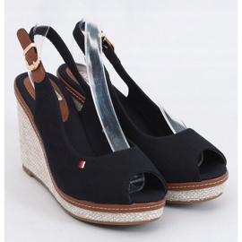 Sandale negre pe pene BL-71 Negru 1