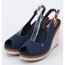 Sandale cu toc BL-71 Navy albastru marin 1