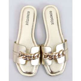 Papuci de aur HY23-01 aurii cu lanț 1 Papuci de aur HY23-01 aurii cu lanț 1