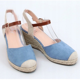 Espadrile albastre pe pene, albastru 77-206 Albastru bej maro 1