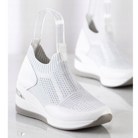 ARTIKER Tenisi Slip-On Wedge alb argint gri 3