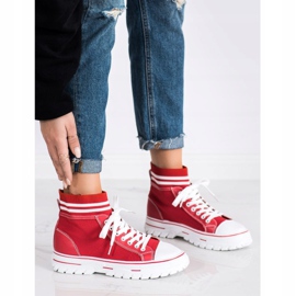 SHELOVET Adidași adezivi la modă alb roșu 1