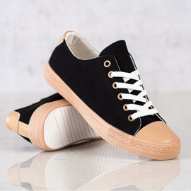 SHELOVET Adidași din material textil negru 1