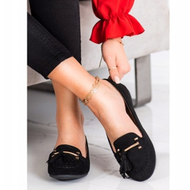 Kayla Mocasini la modă negru de aur 1