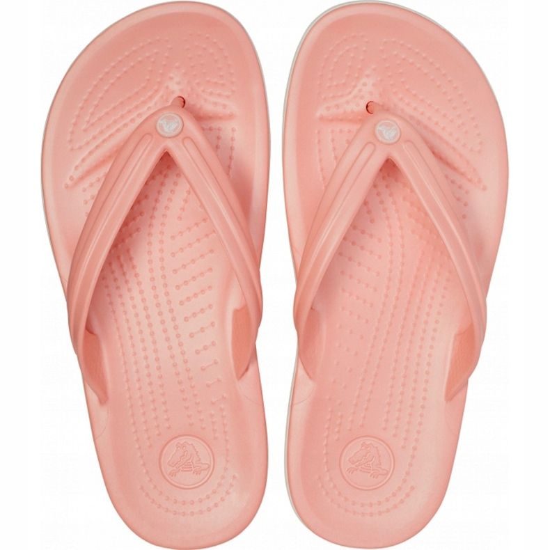 Papuci de damă Crocs Crocband Flip roz deschis și alb 11033 6KP 2