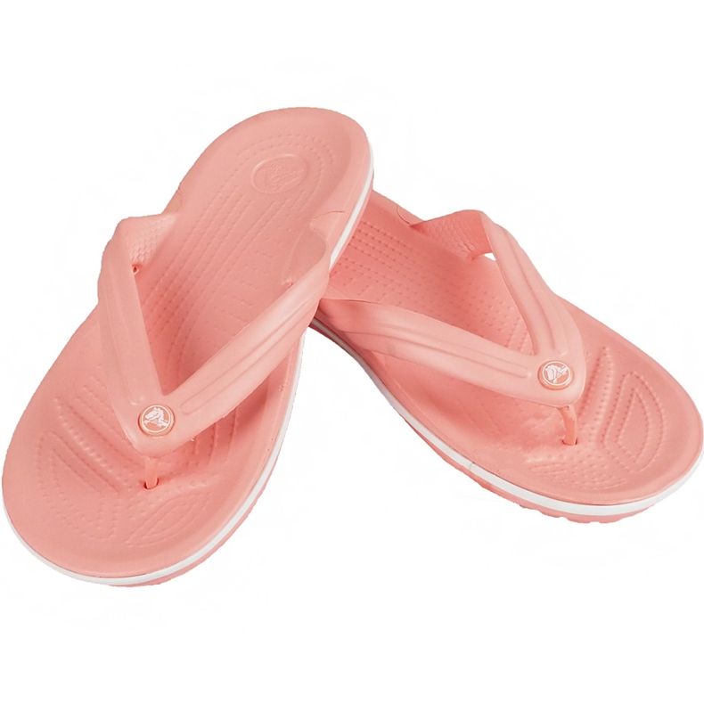 Papuci de damă Crocs Crocband Flip roz deschis și alb 11033 6KP 1