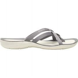 Pantofi Crocs pentru femei Swiftwater Webbing Flip W Grey deschis 205479 oct. gri 4