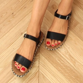 TH005 Sandale espadrile negre negru 1 TH005 Sandale espadrile negre negru 1