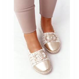 EVE Espadrile de aur elegante pentru femei Be My Love bej 1