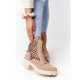 Lewski Shoes Cizme ajurate Lucrări Lewski Pantofi 3030-0 Nisip maro 2